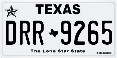 TX license plate DRR9265