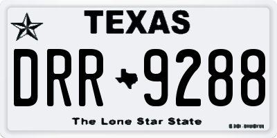 TX license plate DRR9288