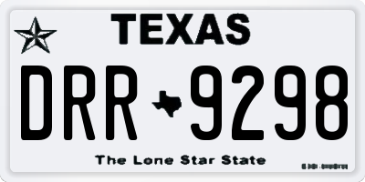 TX license plate DRR9298