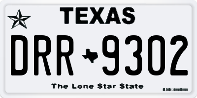 TX license plate DRR9302