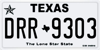 TX license plate DRR9303
