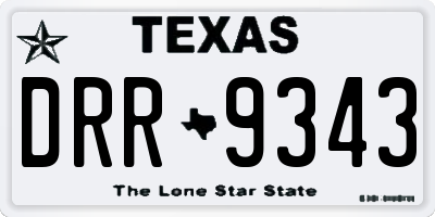 TX license plate DRR9343