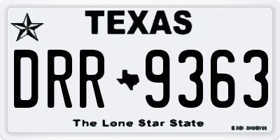 TX license plate DRR9363