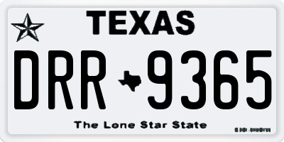TX license plate DRR9365