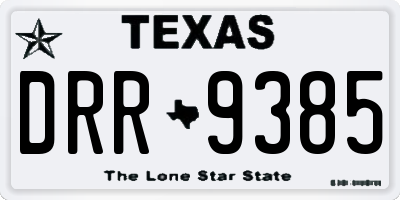 TX license plate DRR9385