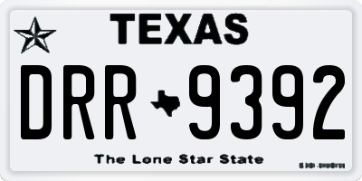 TX license plate DRR9392