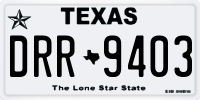 TX license plate DRR9403