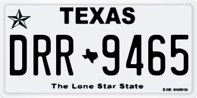 TX license plate DRR9465