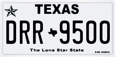 TX license plate DRR9500