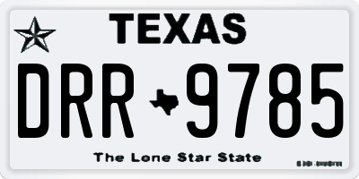 TX license plate DRR9785