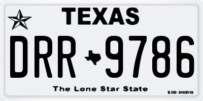 TX license plate DRR9786