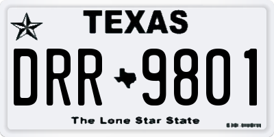 TX license plate DRR9801