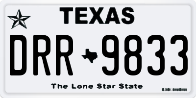 TX license plate DRR9833