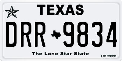TX license plate DRR9834