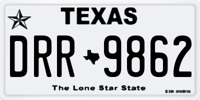 TX license plate DRR9862