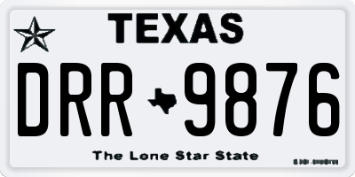 TX license plate DRR9876