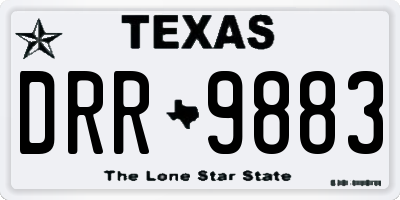 TX license plate DRR9883