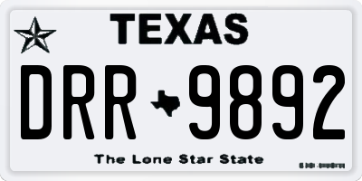 TX license plate DRR9892