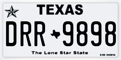 TX license plate DRR9898