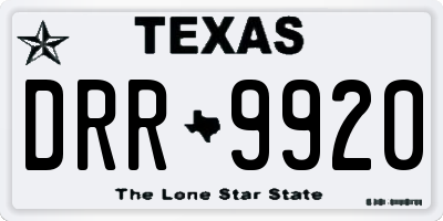 TX license plate DRR9920