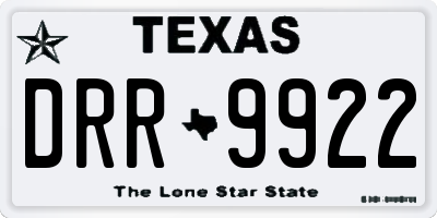 TX license plate DRR9922