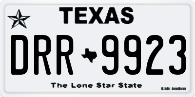 TX license plate DRR9923