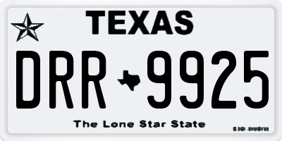 TX license plate DRR9925