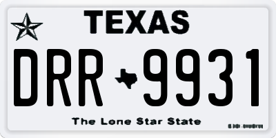 TX license plate DRR9931