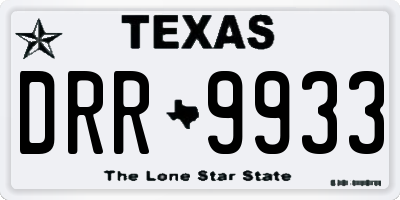 TX license plate DRR9933