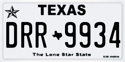 TX license plate DRR9934