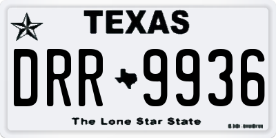 TX license plate DRR9936