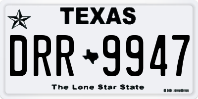 TX license plate DRR9947
