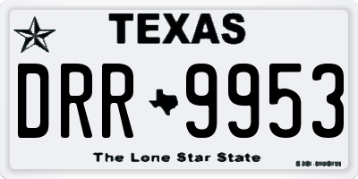 TX license plate DRR9953