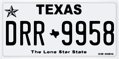 TX license plate DRR9958