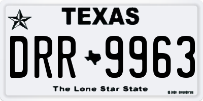 TX license plate DRR9963