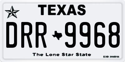 TX license plate DRR9968