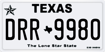 TX license plate DRR9980