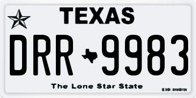 TX license plate DRR9983