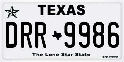 TX license plate DRR9986