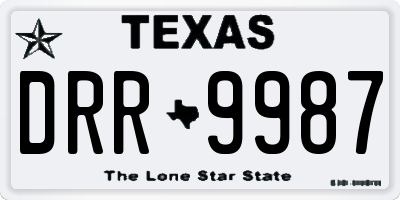 TX license plate DRR9987