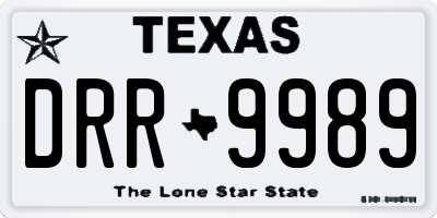 TX license plate DRR9989