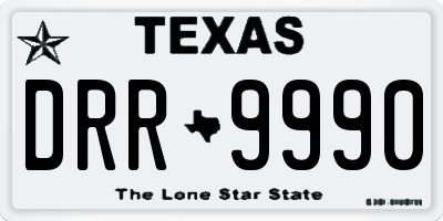 TX license plate DRR9990