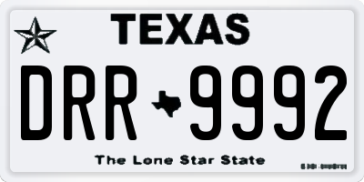 TX license plate DRR9992