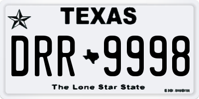 TX license plate DRR9998