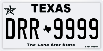 TX license plate DRR9999