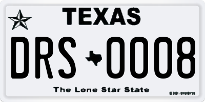 TX license plate DRS0008