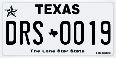 TX license plate DRS0019