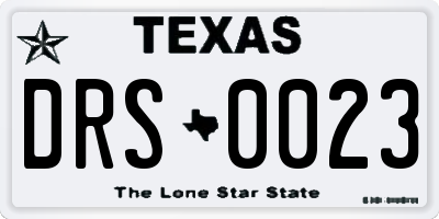 TX license plate DRS0023
