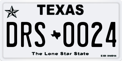 TX license plate DRS0024