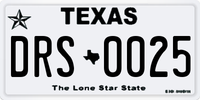 TX license plate DRS0025